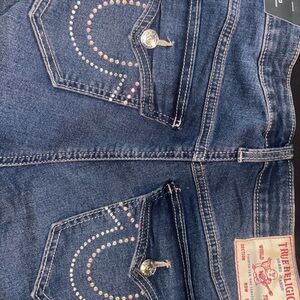 True Religion Blue Boot Cut Becca SN Crystal Jeans